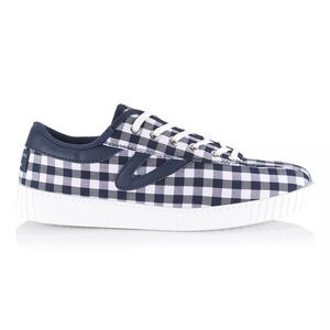 Tretorn x Draper James Gingham Sneakers in White + Navy. Never been worn!